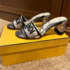 Authentic brand new Fendi tie-dye canvas mules Shoe size 38